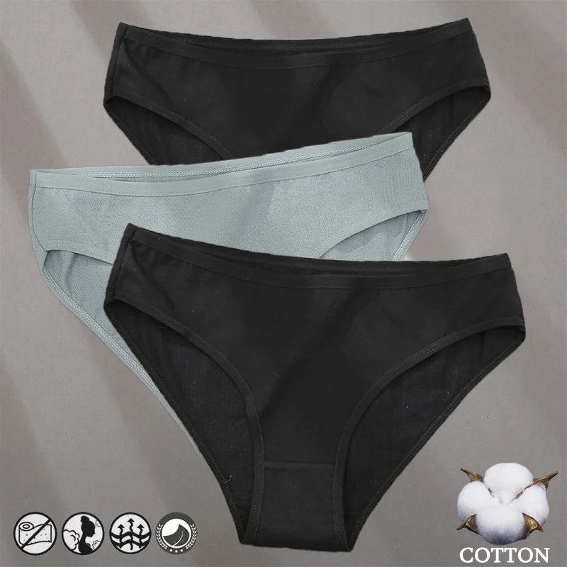Elegant Jacquard Seamless Cotton Briefs - 3 Pack