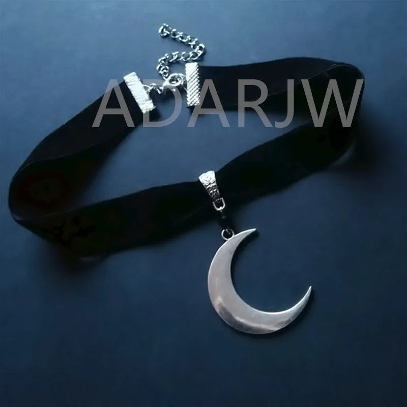 Gothic Ankh Choker Necklace - Black Pendant