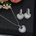 The "Aura Eternal Heart" 925 Silver Set – Luxury Zircon Necklace & Earrings