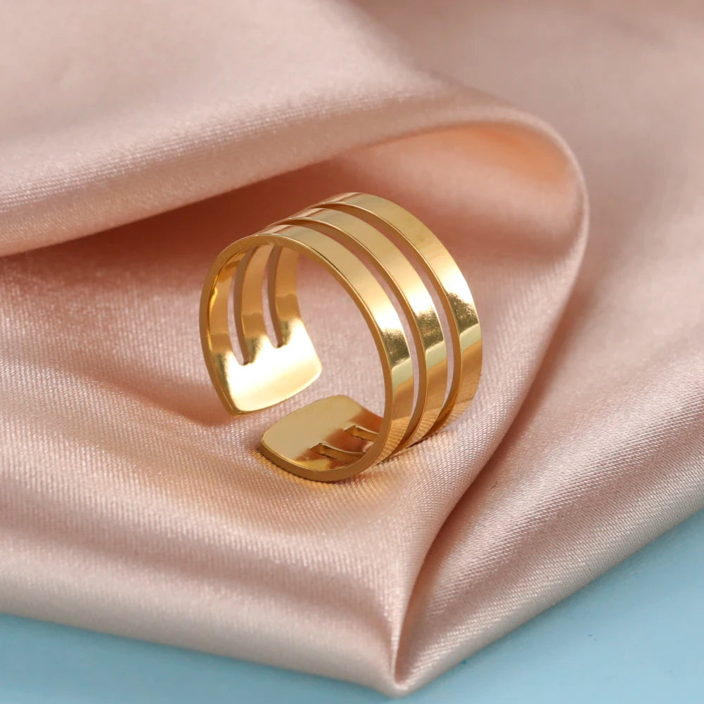 The "Matrix" Adjustable Minimalist Ring – Stainless Steel Geometric Jewelry