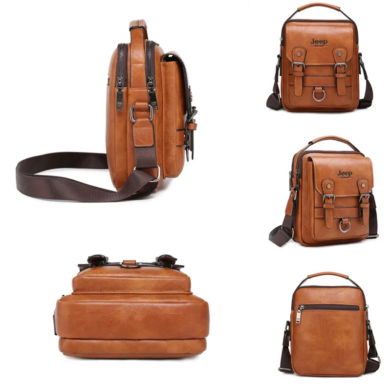 Multi-Function Leather Business Messenger Bag