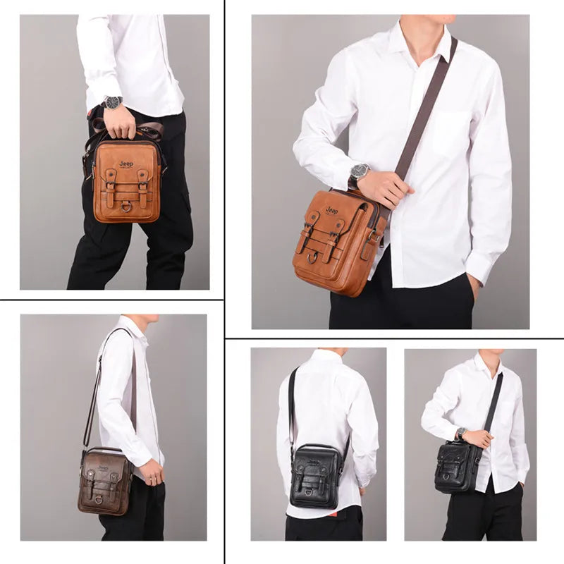 Multi-Function Leather Business Messenger Bag