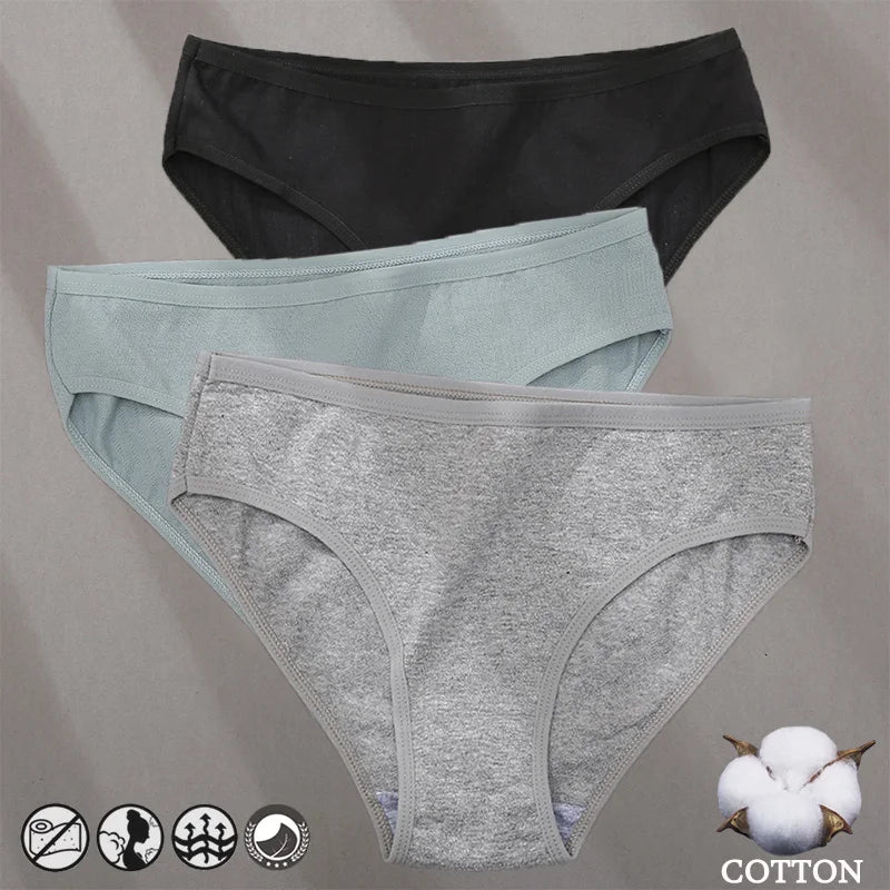 Elegant Jacquard Seamless Cotton Briefs - 3 Pack