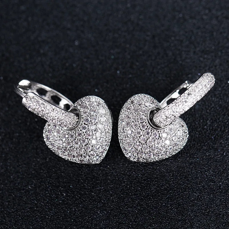 The "Aura Eternal Heart" 925 Silver Set – Luxury Zircon Necklace & Earrings