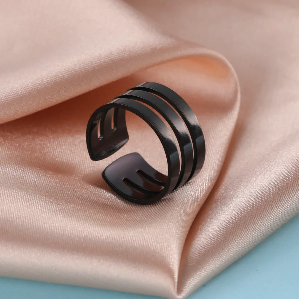 The "Matrix" Adjustable Minimalist Ring – Stainless Steel Geometric Jewelry