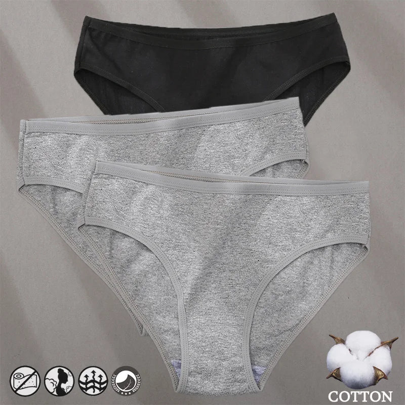 Elegant Jacquard Seamless Cotton Briefs - 3 Pack