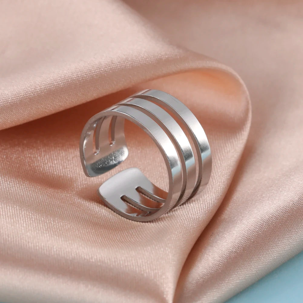 The "Matrix" Adjustable Minimalist Ring – Stainless Steel Geometric Jewelry