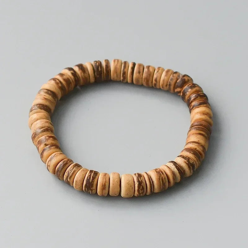Nirvana Coconut Shell Bead Bracelet – Handmade Tibetan Buddhist Amulet