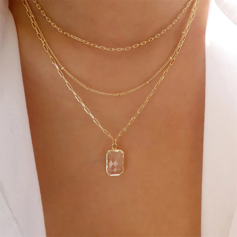 Vintage Elegant Layered Chain Pearl Necklace