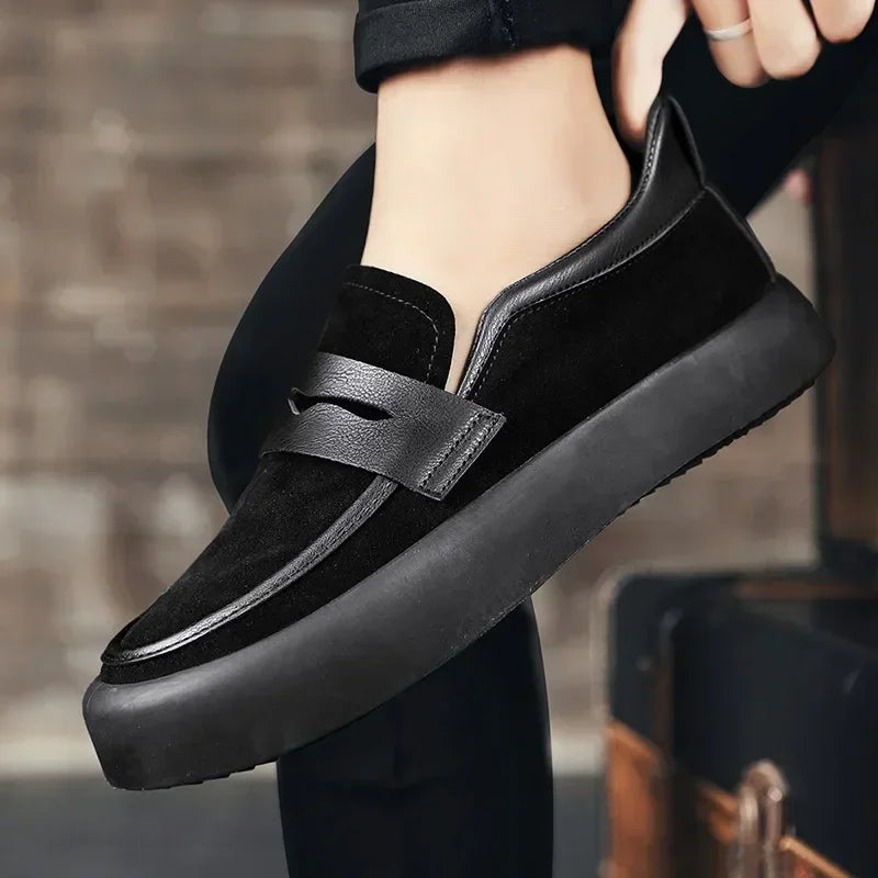 Casual Leather-Style Slip-On Loafers