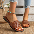 Capri Woven Slide Sandals – Elegant Summer Beach Slides