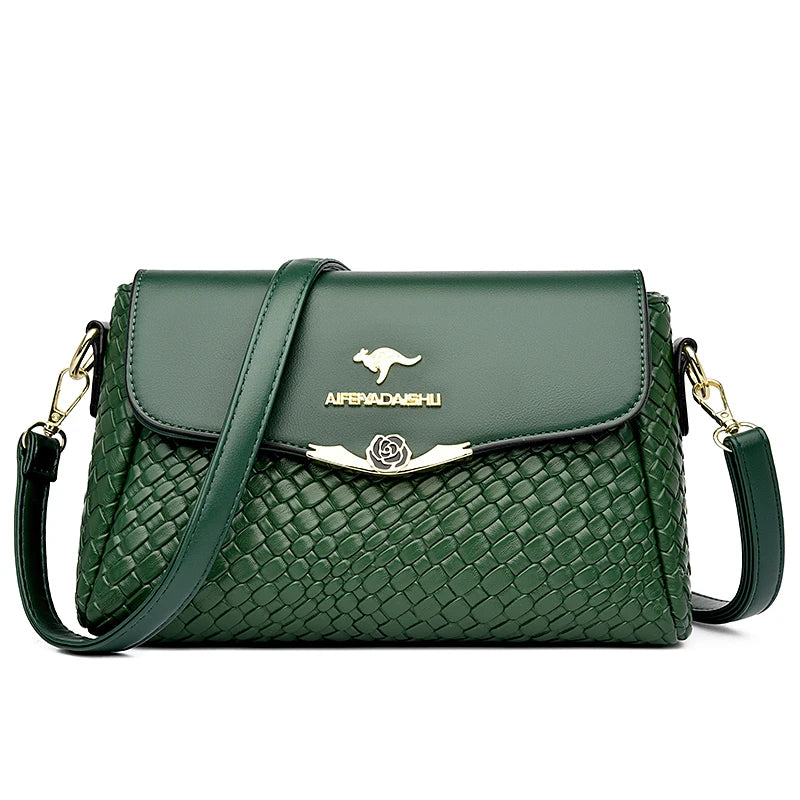Luxury Woven Shoulder Bag - Elegant Designer Style