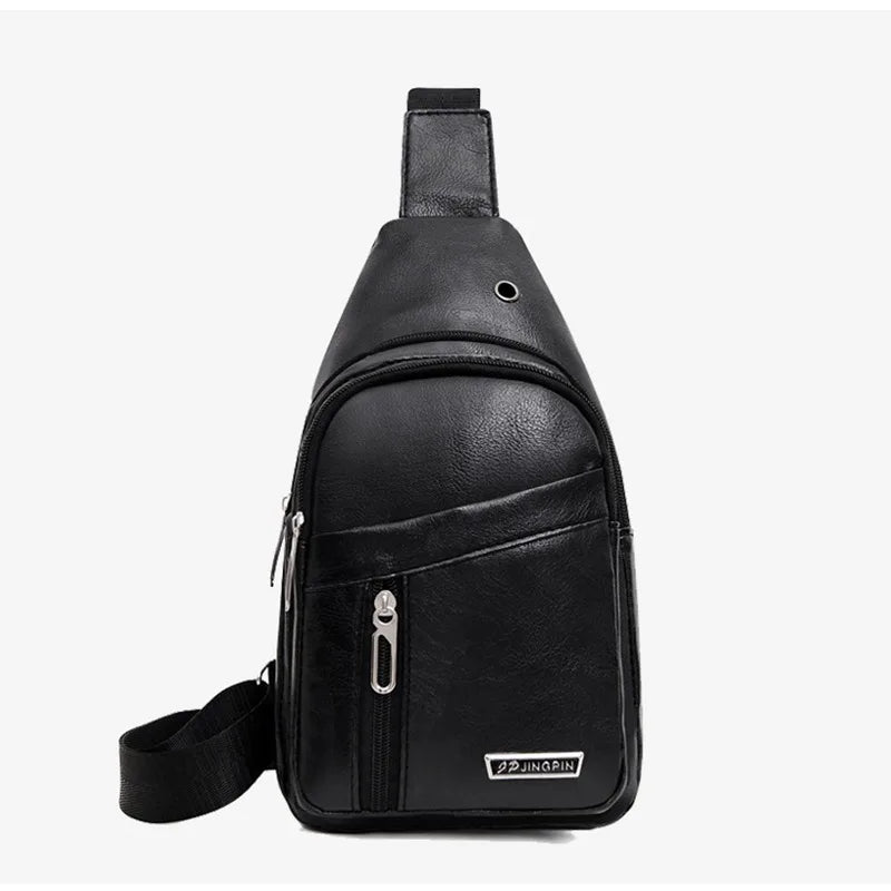 Premium PU Leather Business Chest Pack & Crossbody Sling Bag