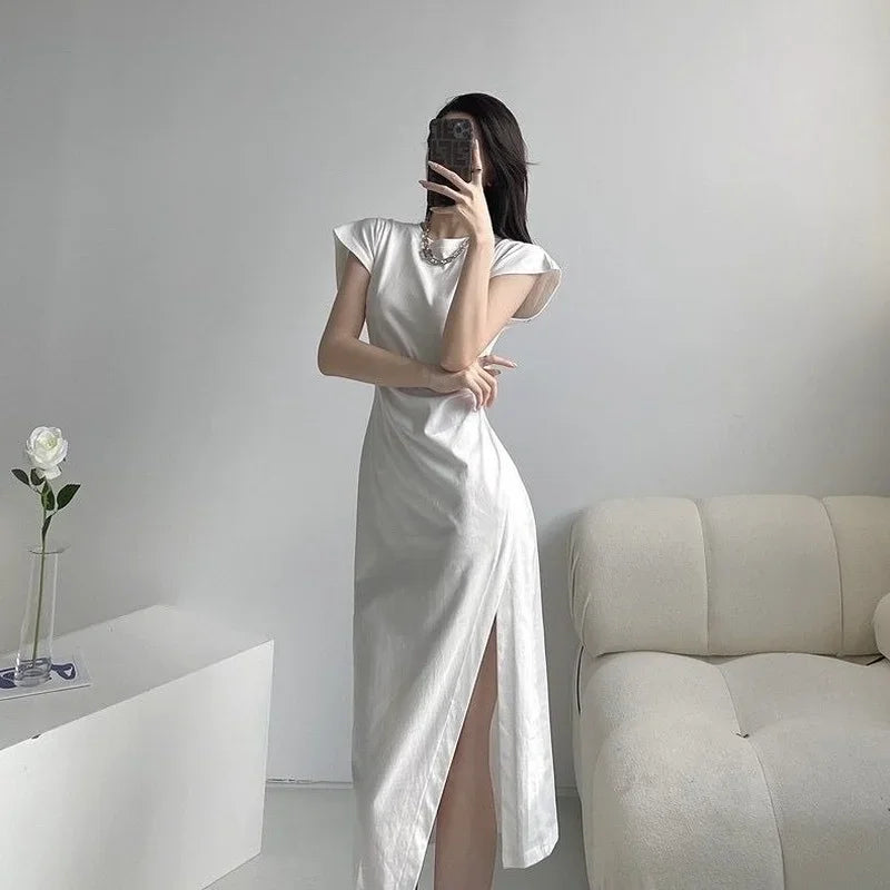 Elegant Midi Split-Side Bodycon Dress