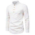 Verona Slim-Fit Mao Collar Shirt – Men's Smart-Casual Long-Sleeve