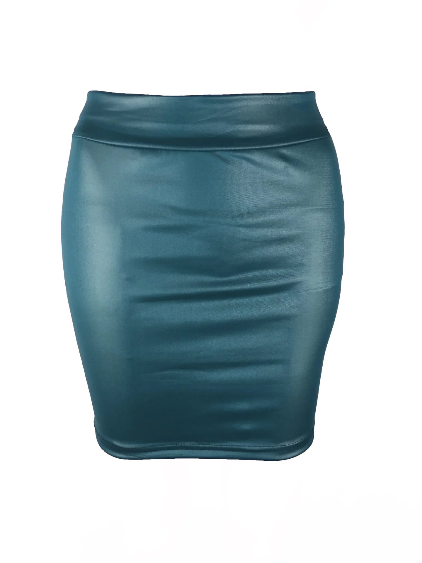 High-Waist Faux Leather Mini Skirt - Elegant Slim Fit Pencil Design
