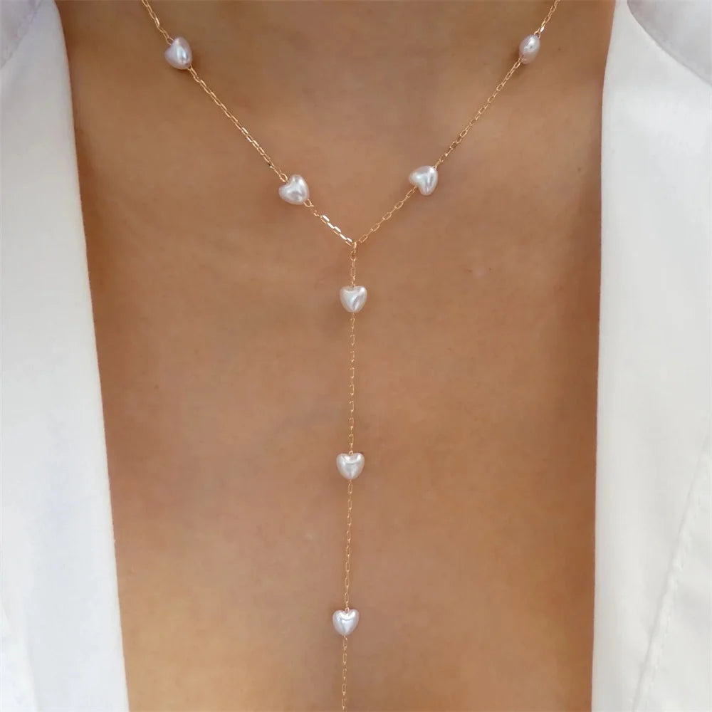 Vintage Elegant Layered Chain Pearl Necklace