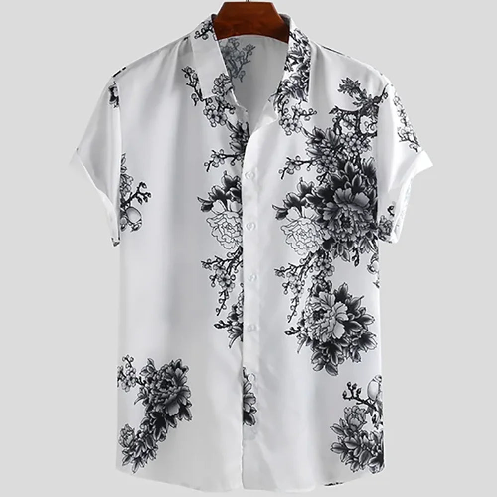 The "Sakura Breeze" Unisex Hawaiian Shirt – Summer Sakura Pattern Short Sleeve