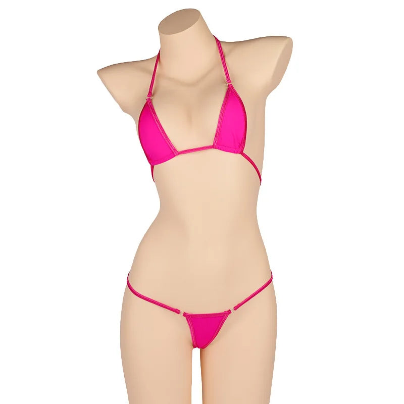 Siren Minimalist Micro Bikini Set – Adjustable Bandage Brazilian Swimwear