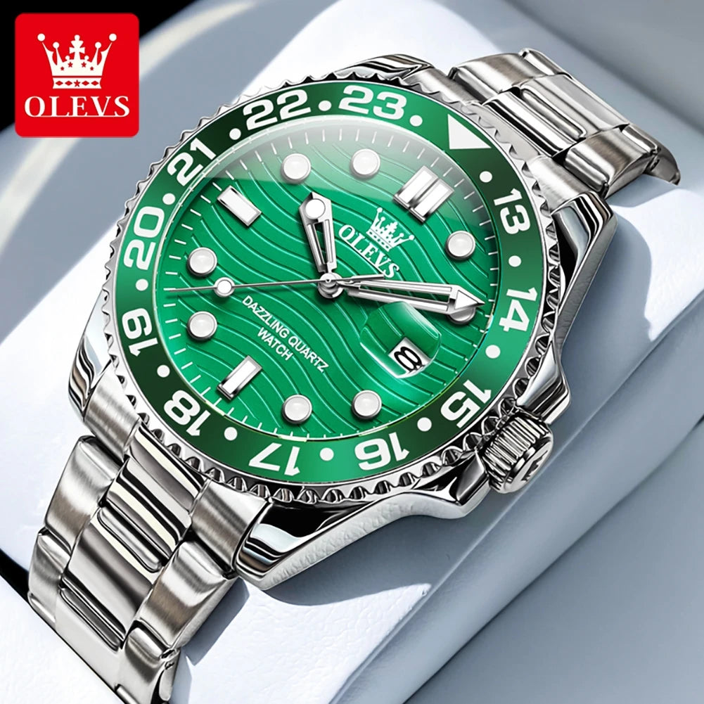 OLEVS Luxury Stainless Steel Quartz Watch