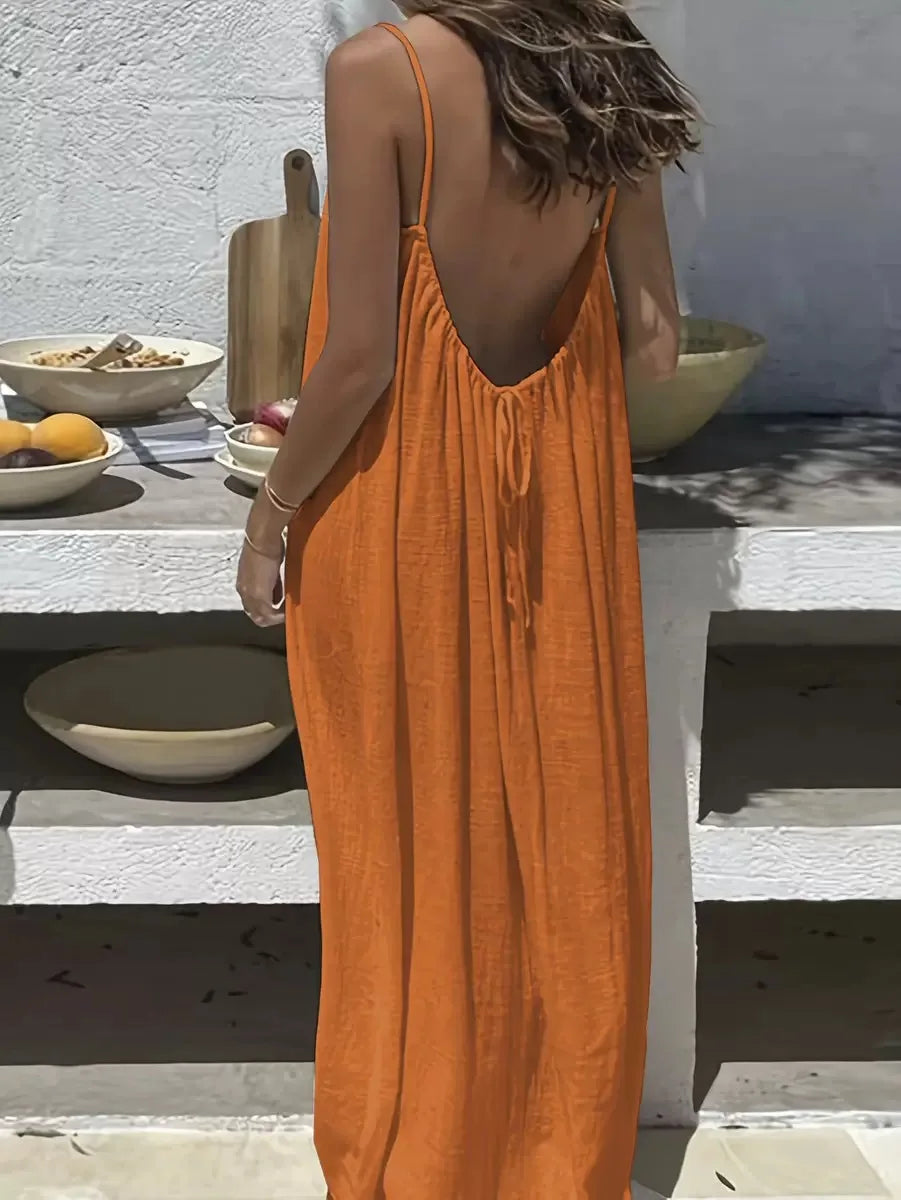 Luna Comfort Sleeveless Lounge Dress – Loose Fit Summer Nightwear