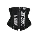 Wet-Look Shiny Black PVC Steampunk Underbust Corset