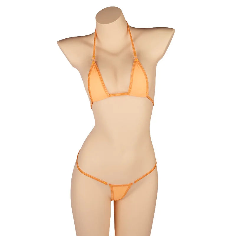 Siren Minimalist Micro Bikini Set – Adjustable Bandage Brazilian Swimwear