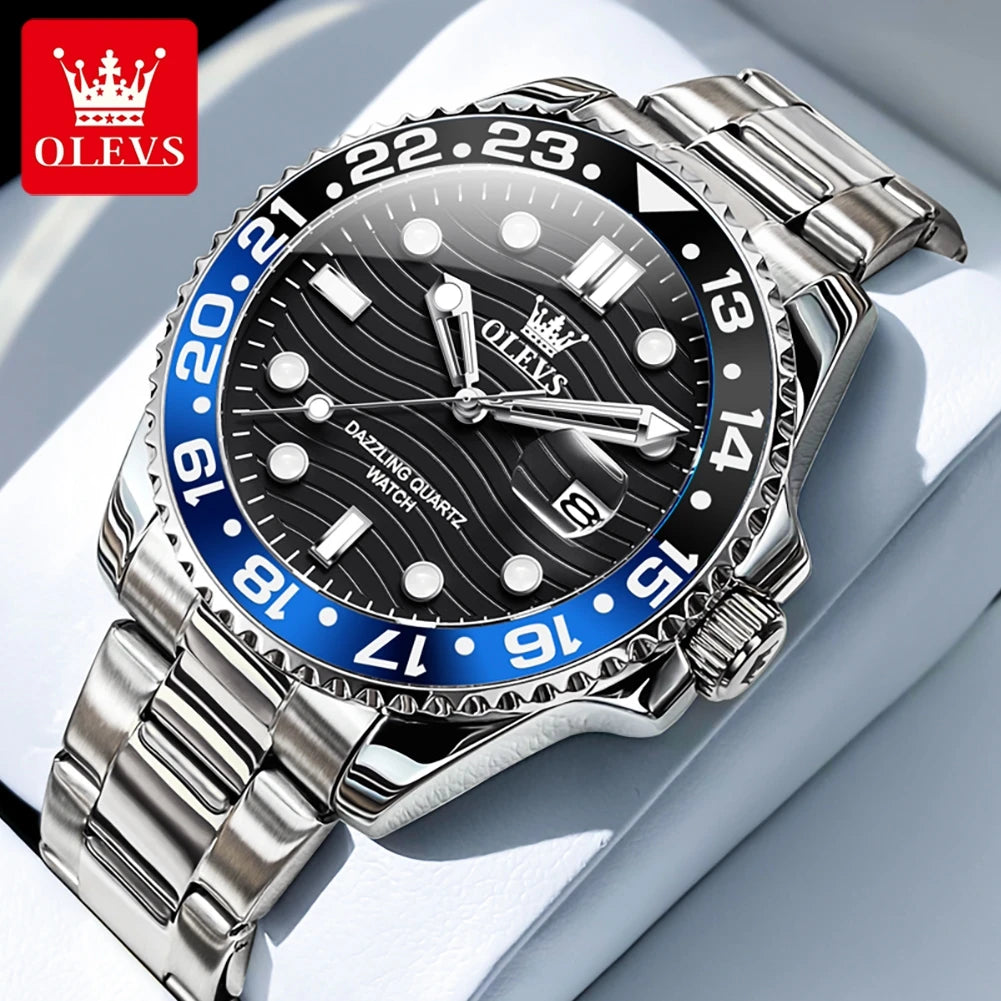 OLEVS Luxury Stainless Steel Quartz Watch