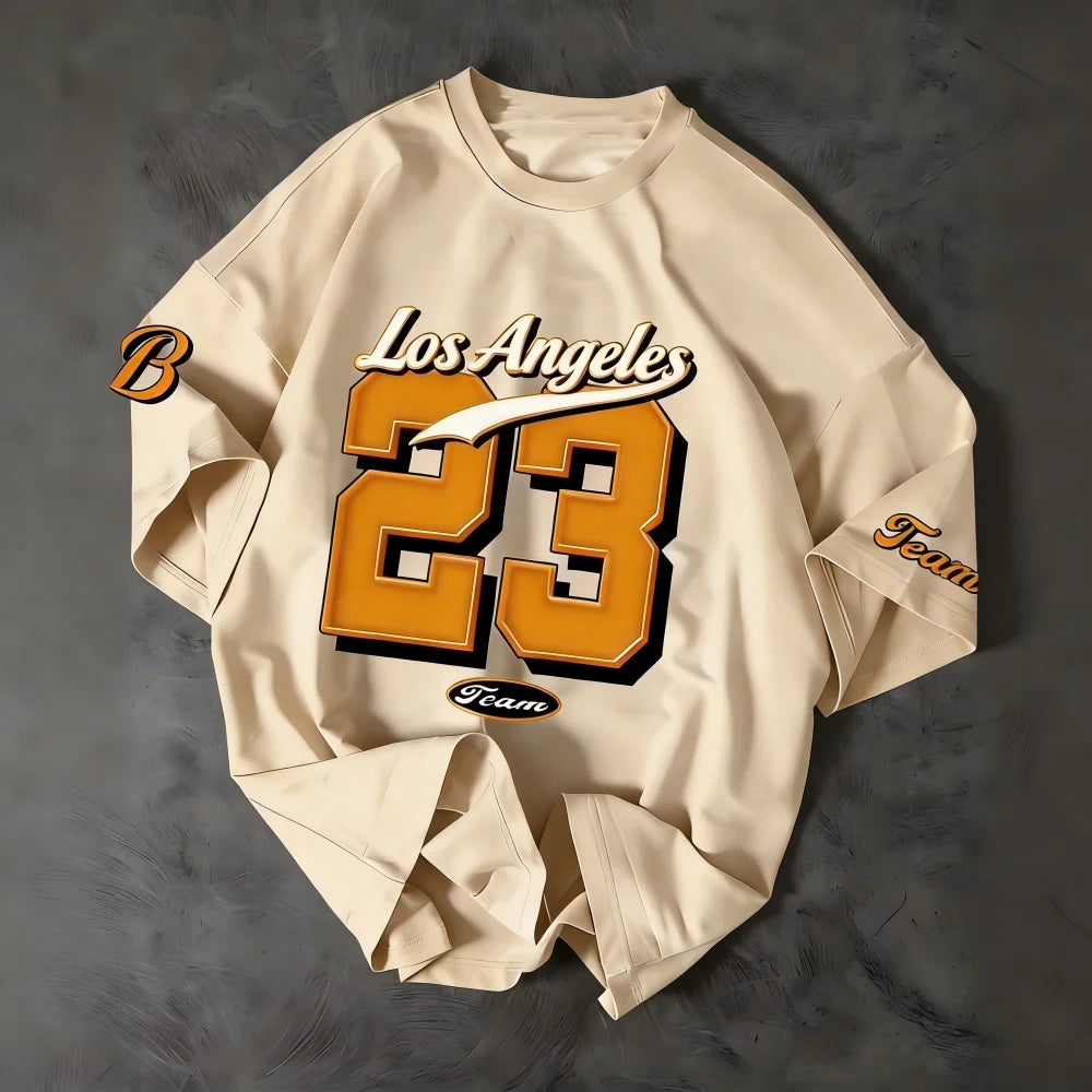 The "L.A. Essence" Breathable Tee – Summer Los Angeles Alphabet Printed Shirt