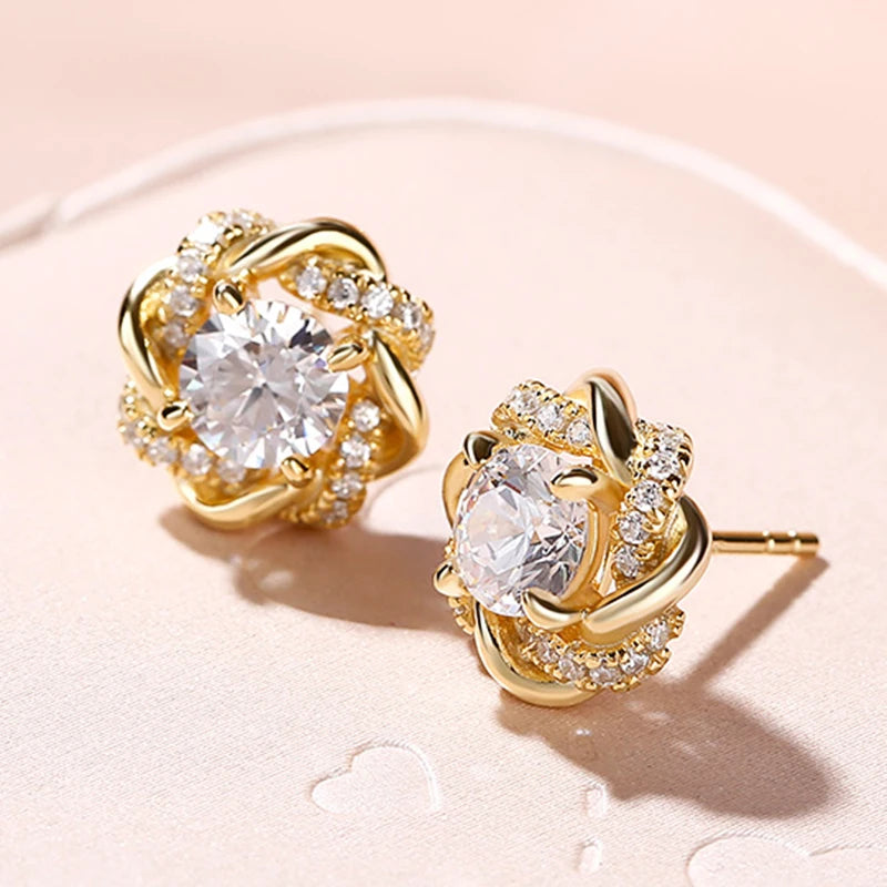 The "Aura Spark" Dainty Stud Earrings – Luxury Cubic Zirconia Bridal Jewelry