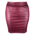 High-Waist Faux Leather Mini Skirt - Elegant Slim Fit Pencil Design