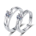Amour Adjustable Couple Rings – 2-Piece Matching Love Heart Promise Set