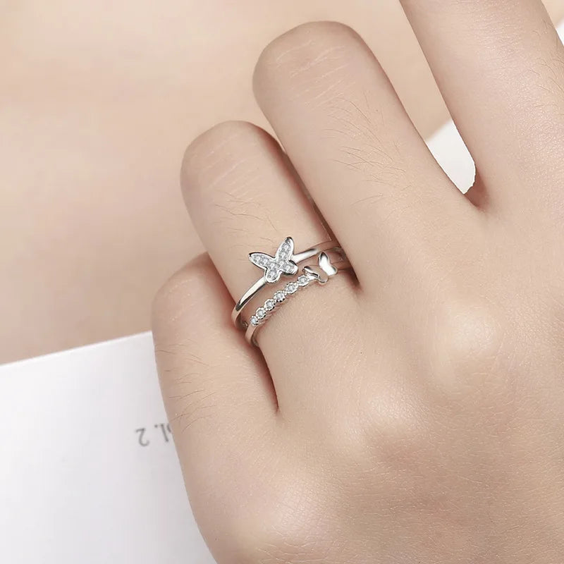 Elegant 925 Silver Plated Engagement Ring with AAA Sparkling Zircon - Minimalist Wedding Jewelry for Women