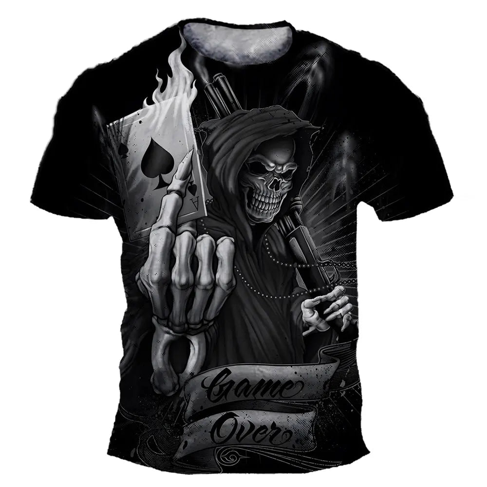 The "AeroGlow Phantom" Oversized Graphic Tee – Hip Hop Horror Skull Streetwear Shirt