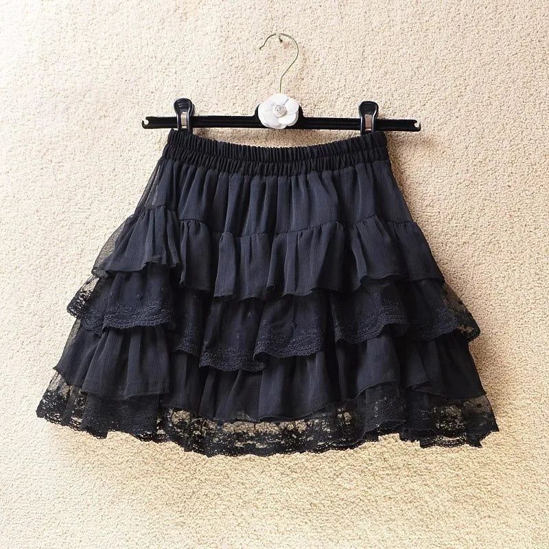Seraphina Tiered Summer Lace Mini Skirt