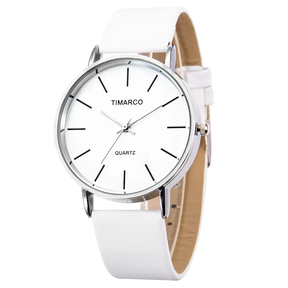 Minimalist Leather Strap Quartz Watch - Unisex