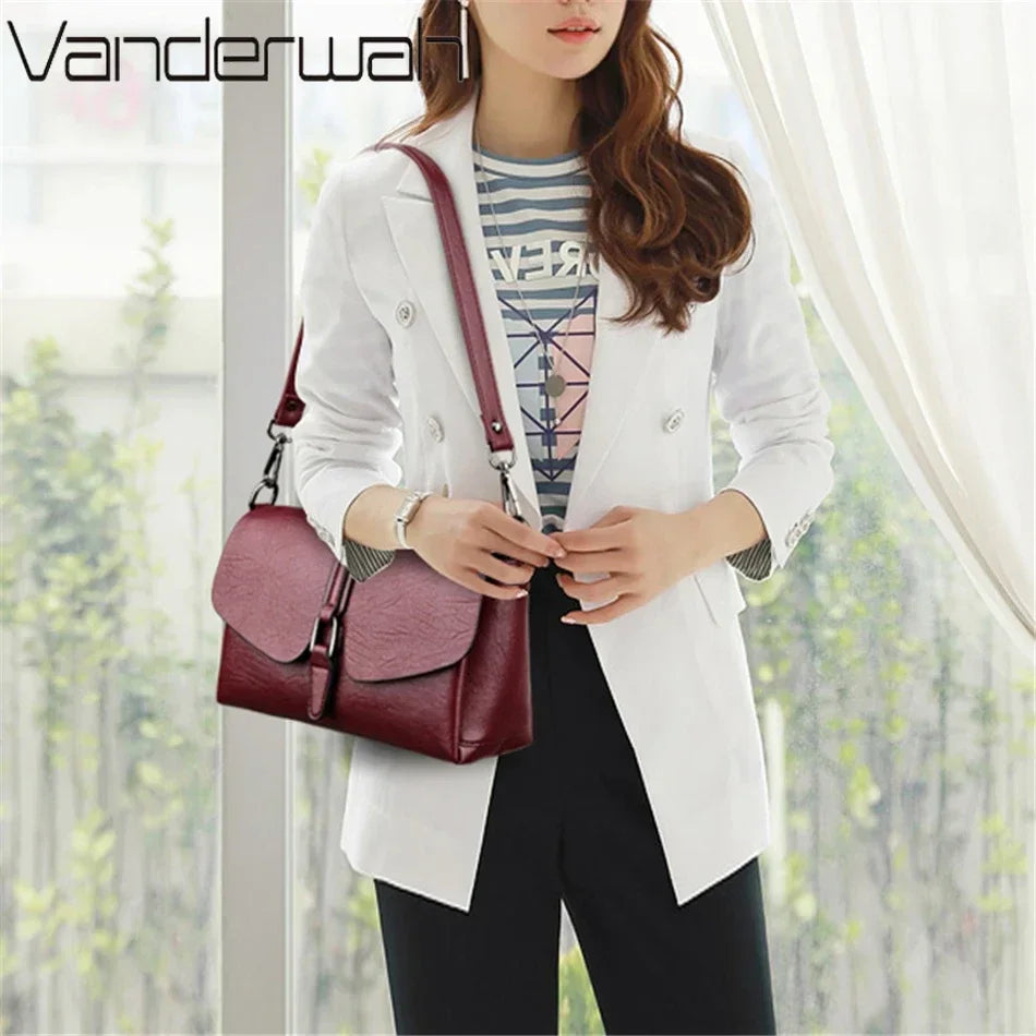 Premium Leather Crossbody - Classic Designer Style