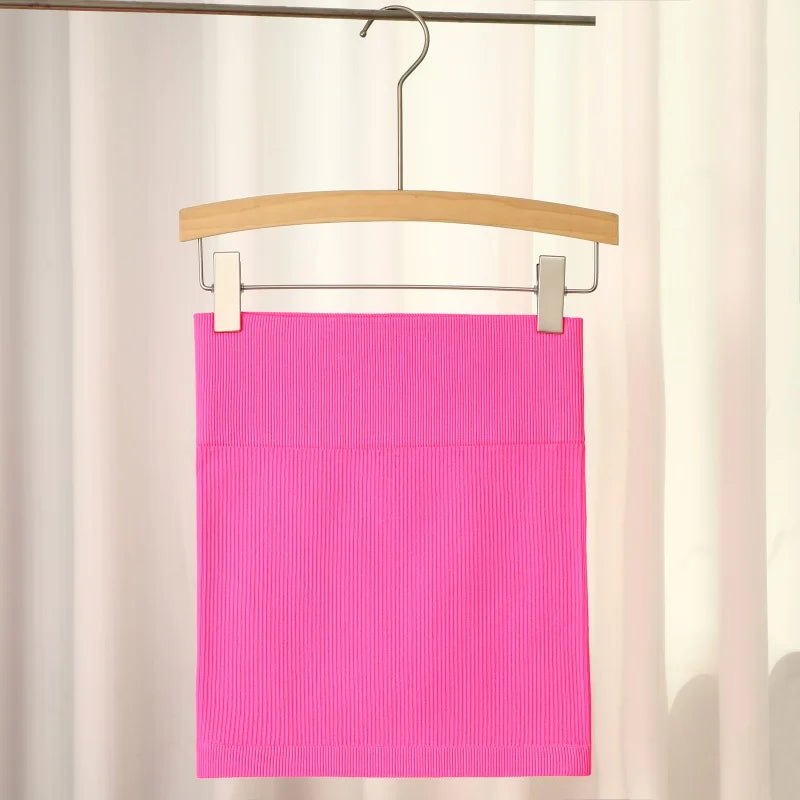 Seoul Minimalist Mini Skirt – High-Waisted Elastic Casual Skirt