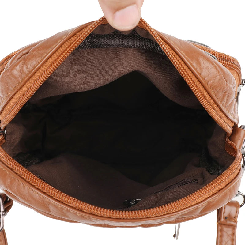 Vintage Leather Crossbody - Mobile Phone Bag