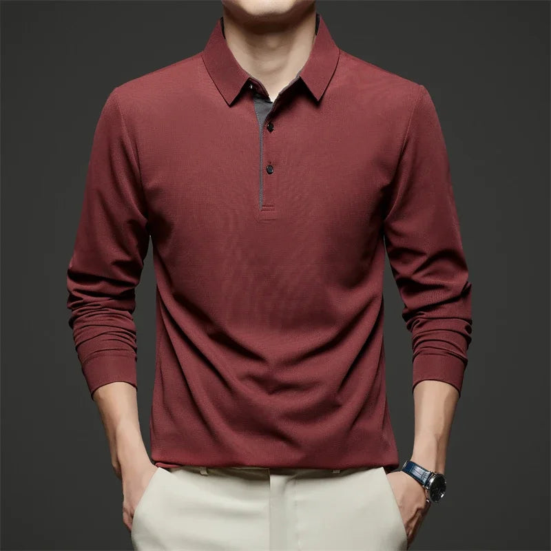 Milano Premium Long-Sleeve Smart-Casual Polo Shirt
