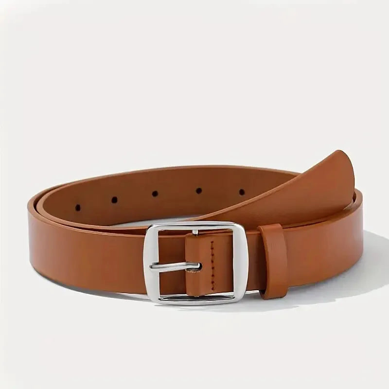 Infinite Aura Leather Belt – Premium Unisex Metal Buckle Strap
