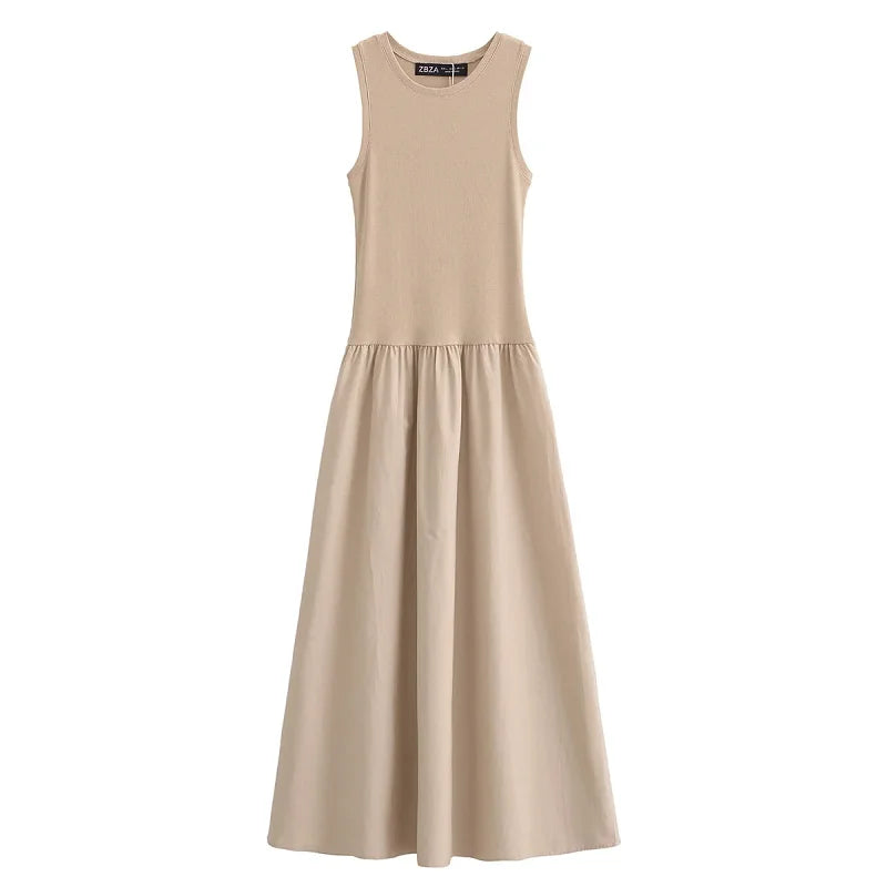 Elegant Sleeveless Midi Dress for Women