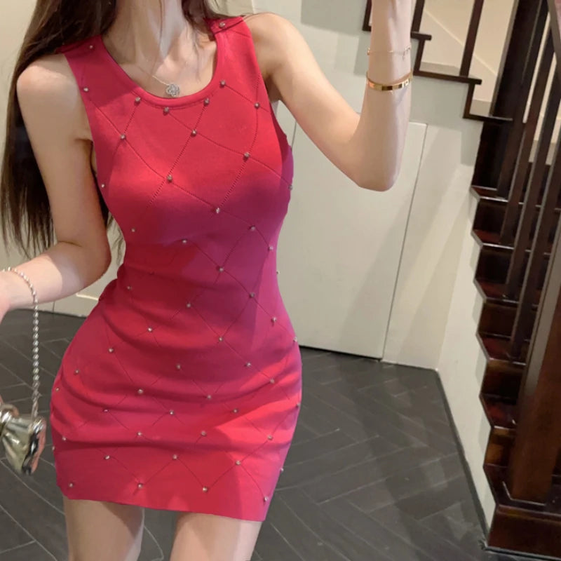 Elegant Ribbed Knit Bodycon Mini Dress