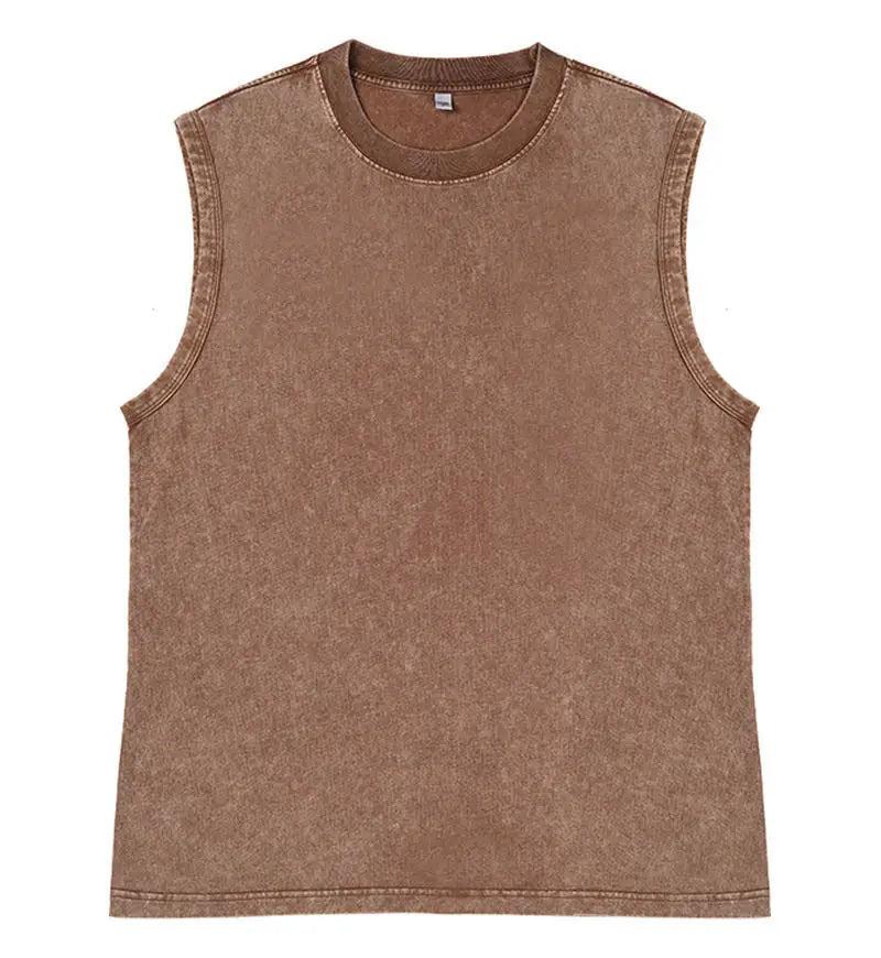 Nomad Washed Heavyweight Vest – Vintage Oversized Sleeveless Tee