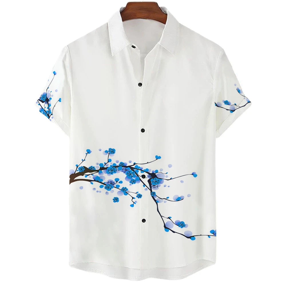 The "Sakura Breeze" Unisex Hawaiian Shirt – Summer Sakura Pattern Short Sleeve