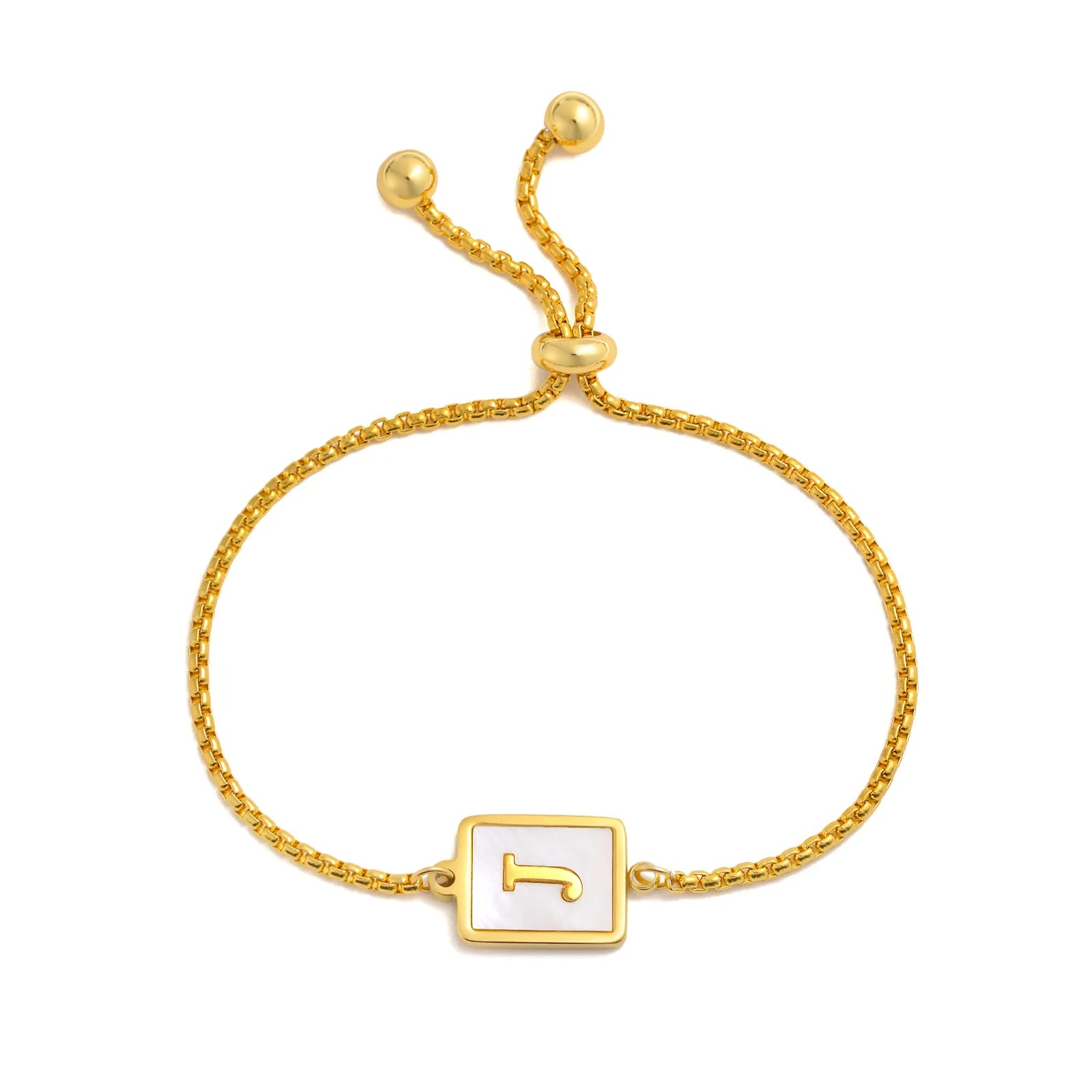 Aura Pearl Initial Bracelet – Waterproof Stainless Steel Alphabet Chain