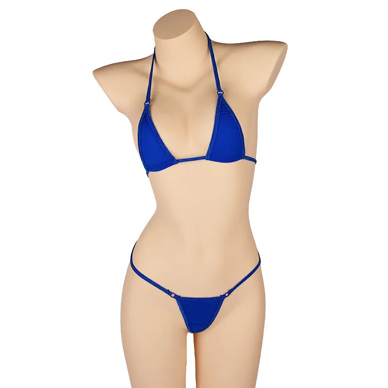 Siren Minimalist Micro Bikini Set – Adjustable Bandage Brazilian Swimwear