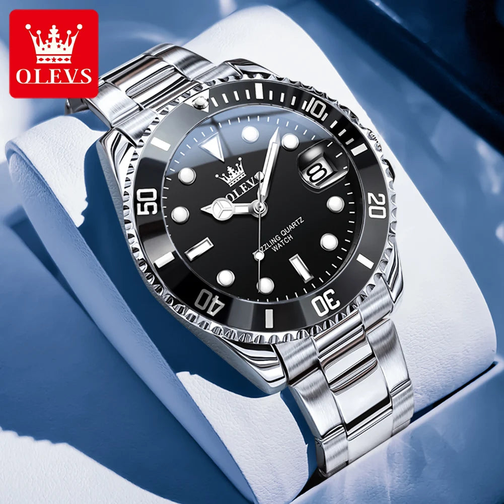 OLEVS Luxury Stainless Steel Quartz Watch