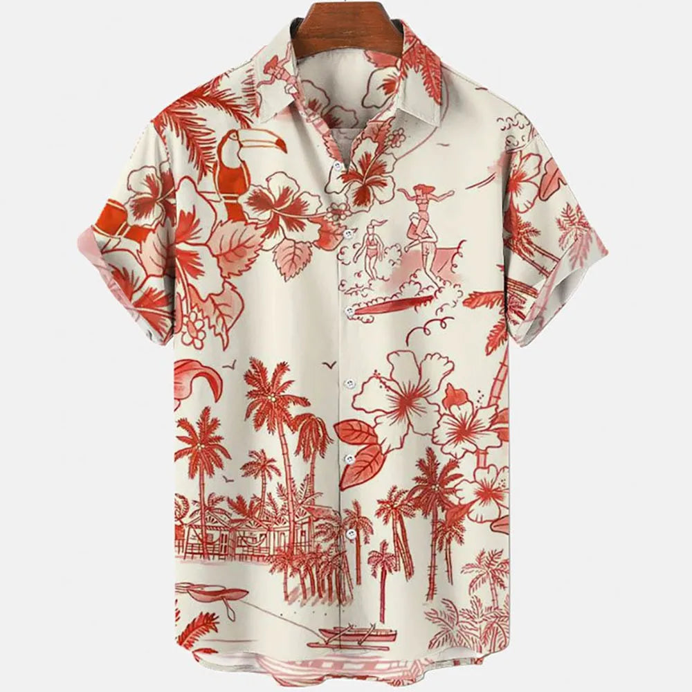 The "Sakura Breeze" Unisex Hawaiian Shirt – Summer Sakura Pattern Short Sleeve