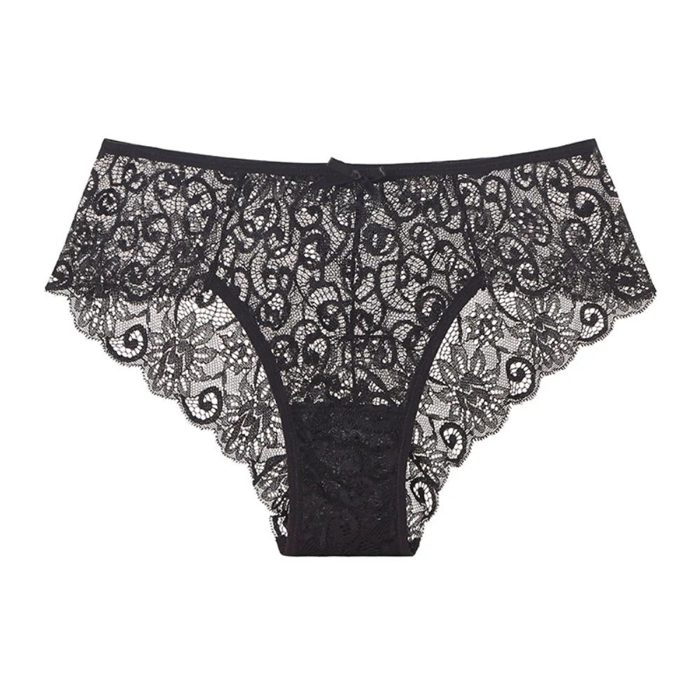 Sexy Mid-Rise Floral Lace Thong